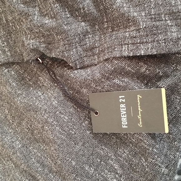 Forever21 hooded knit kimono cardi Oversized S/M Blk/white - Picture 6 of 7